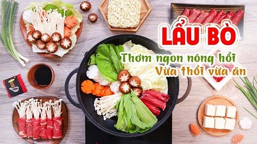 Lẩu bò nóng hổi vừa thổi vừa ăn